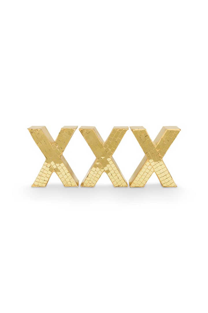 vtwonen Metal X - Kerstdecoratie - Goud - Set van 3 - 31x12,5x4,5cm