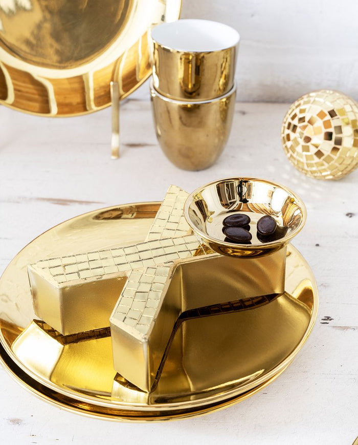 vtwonen Metal X - Kerstdecoratie - Goud - Set van 3 - 31x12,5x4,5cm