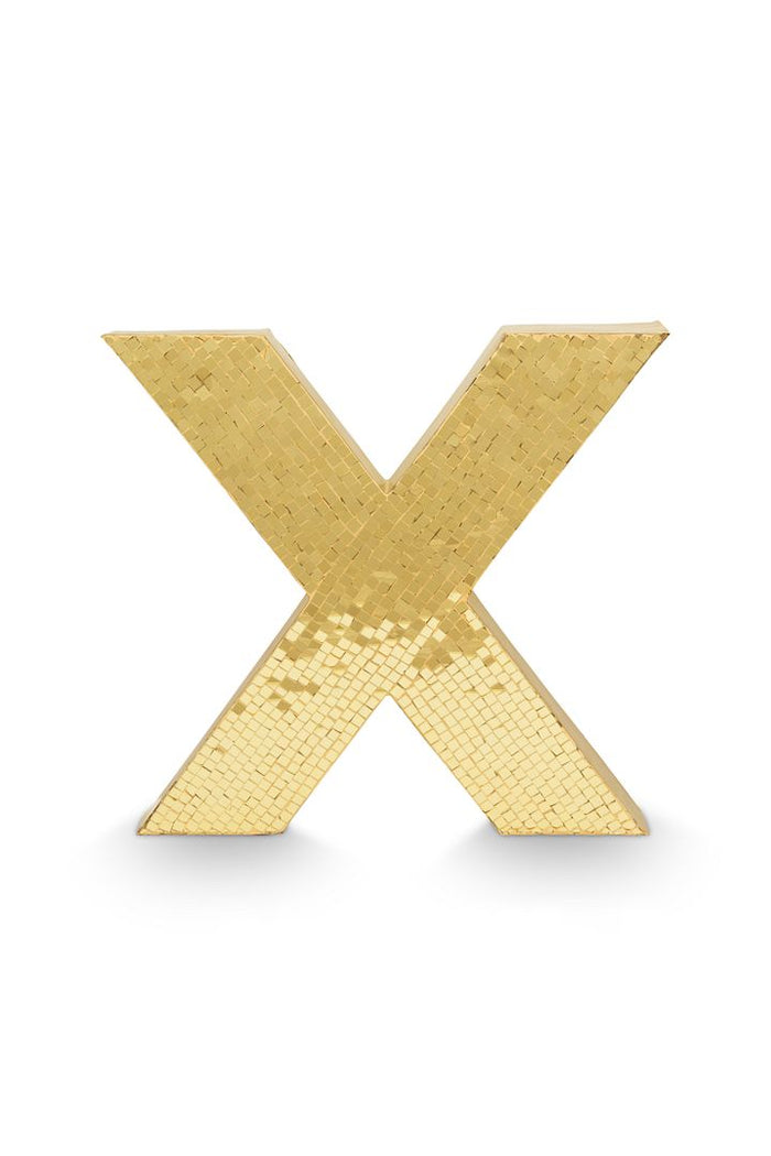 vtwonen Metal X - Kerstdecoratie - Goud - 35,5x4,5x33,5cm