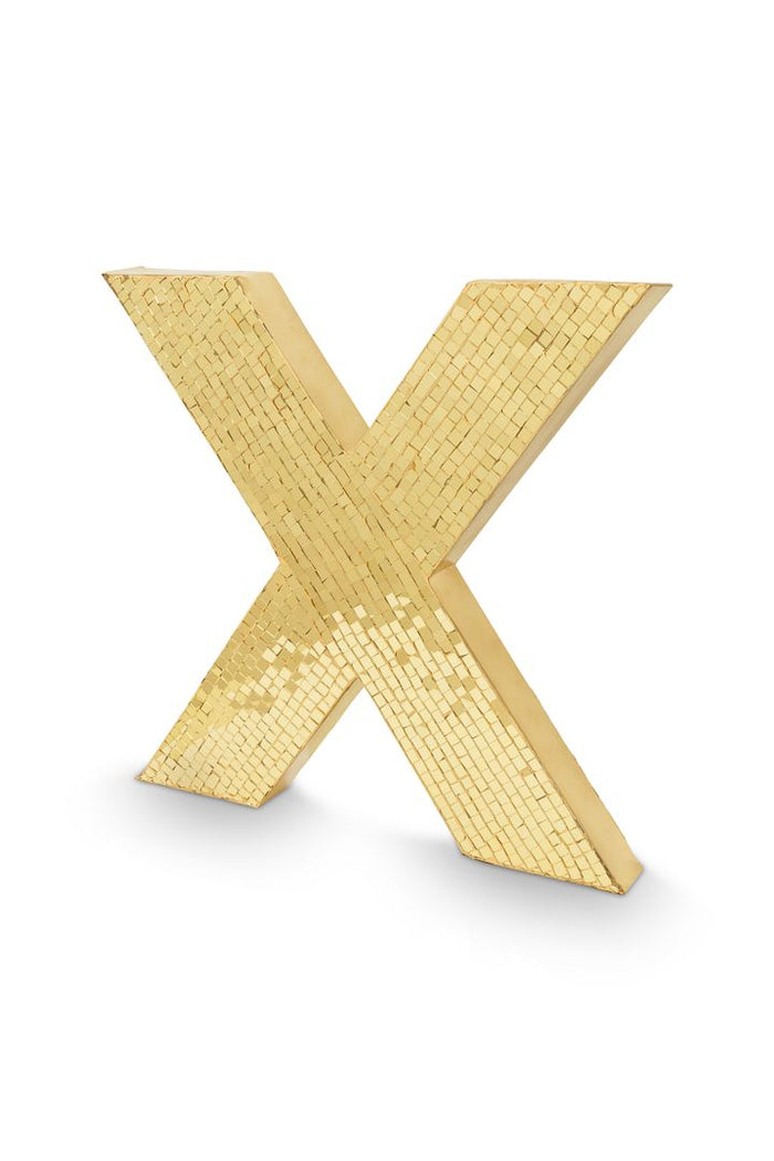 vtwonen Metal X - Kerstdecoratie - Goud - 35,5x4,5x33,5cm