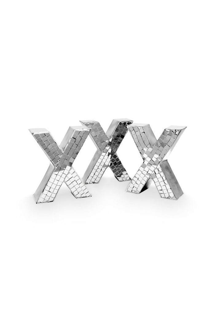 vtwonen Metal X - Kerstdecoratie - Zilver - Set van 3 - 31x12,5x4,5cm