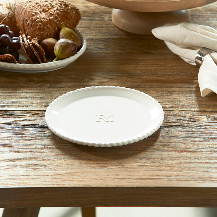 Riviera Maison Ontbijtbord wit, Plat bord - Elegant Twist - Porselein