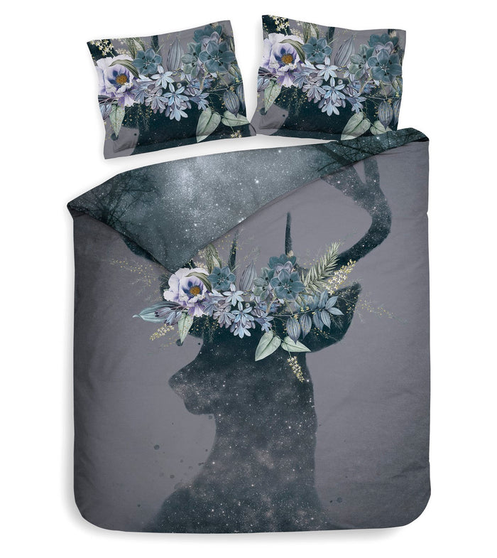 Heckett Lane Dekbedovertrek Katoen Satijn Myrthe - dark grey