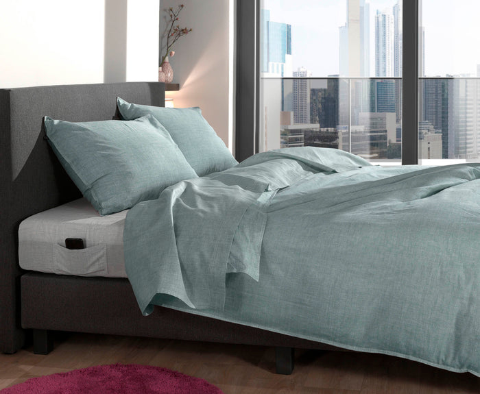 Zo Home Dekbedovertrek Katoen Lino Linnen Look stone blue
