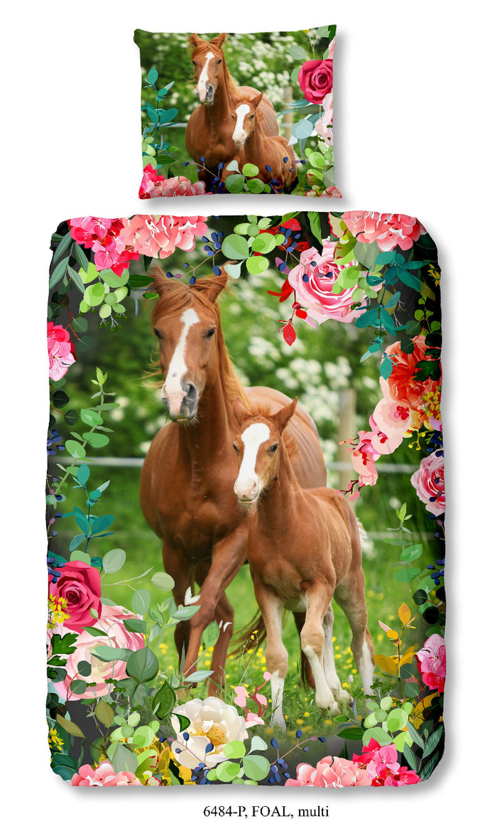 Good Morning Dekbedovertrek Katoen Foal multi