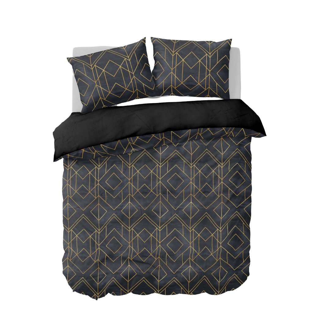 Y-NOT Roy Donders Art Deco Black Gold Dekbedovertrek 240 x 240 cm