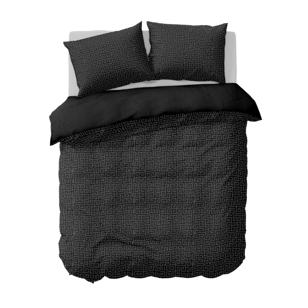 Y-NOT Laura Ponticorvo Greca Zwart Dekbedovertrek 200 x 240 cm