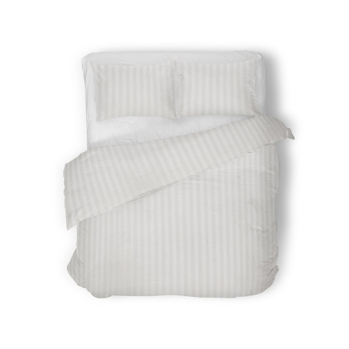 Elegance Dekbedovertrek Hotel Kwaliteit Satijn Streep wit