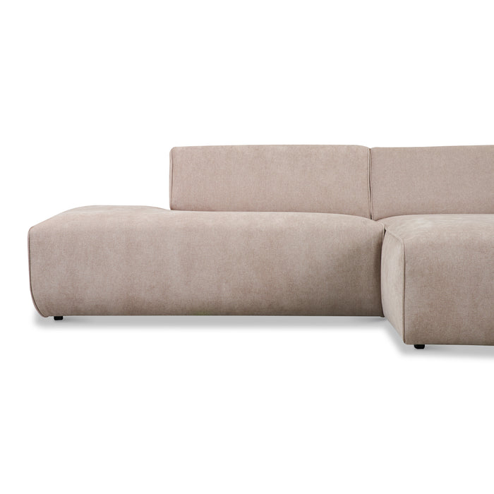 by fonQ Stretch Hoekbank met Chaise Longue Rechts - Beige
