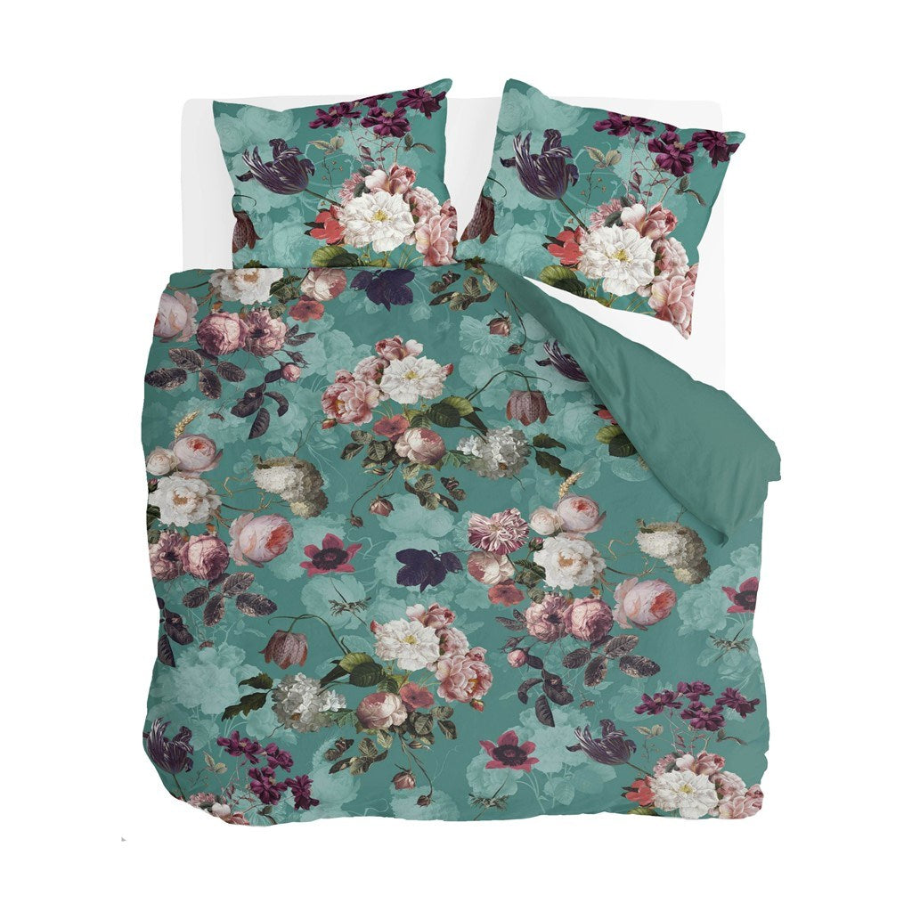 Byrklund - Dekbedovertrek Flowers United - 240x220 - Turquoise