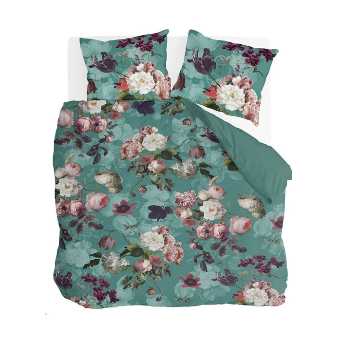 Byrklund - Dekbedovertrek Flowers United - 240x220 - Turquoise