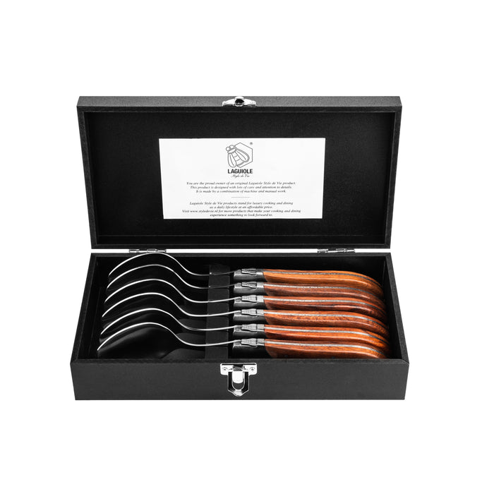 Laguiole Style de Vie Luxury Line lepelset 6-personen rozenhout