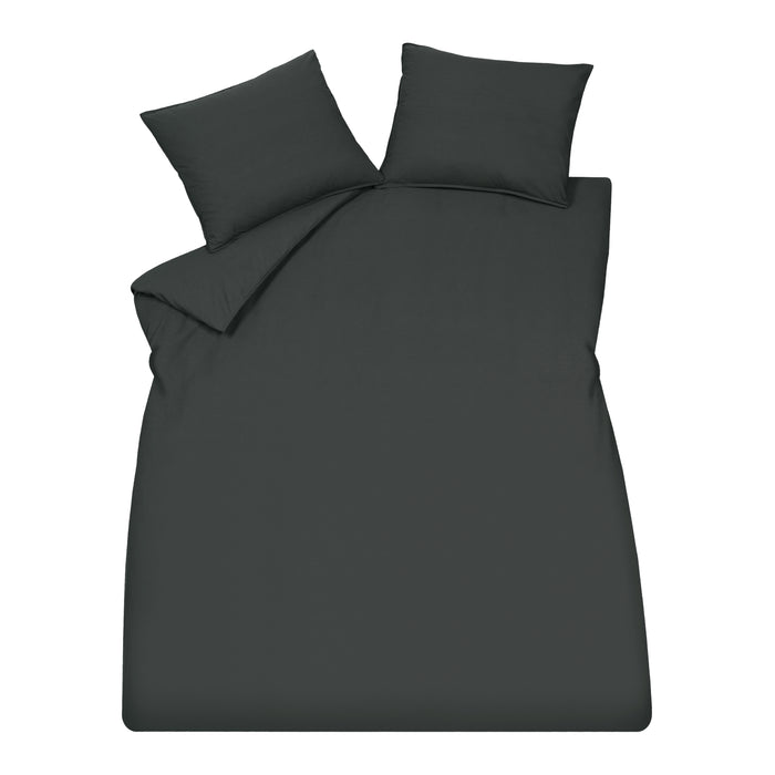 Vandyck Washed Cotton Dekbedovertrek 200 x 200/220 cm - Off Black