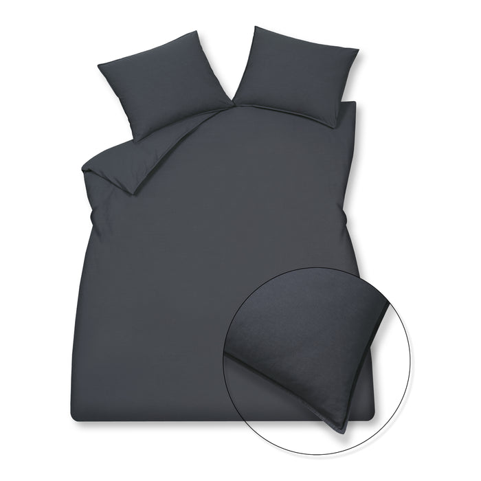 Vandyck Washed Cotton Dekbedovertrek 240 x 200/220 cm - Blue Ink