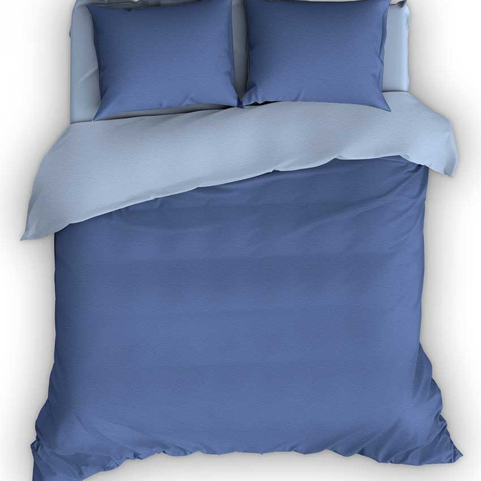 Flanellen Dekbedovertrek Comtesse Jeans|Lichtblauw-240 x 200|220 cm