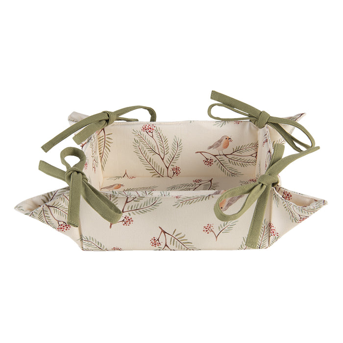 Clayre & Eef Broodmand  35x35x8 cm Beige Groen Katoen Dennentak Cadeau