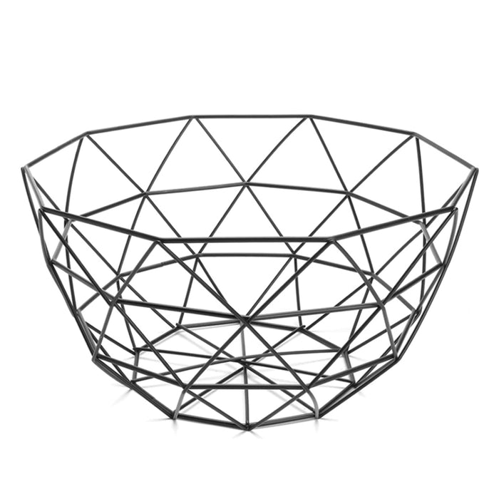 QUVIO Fruitschaal metaal diamantvorm - Zwart