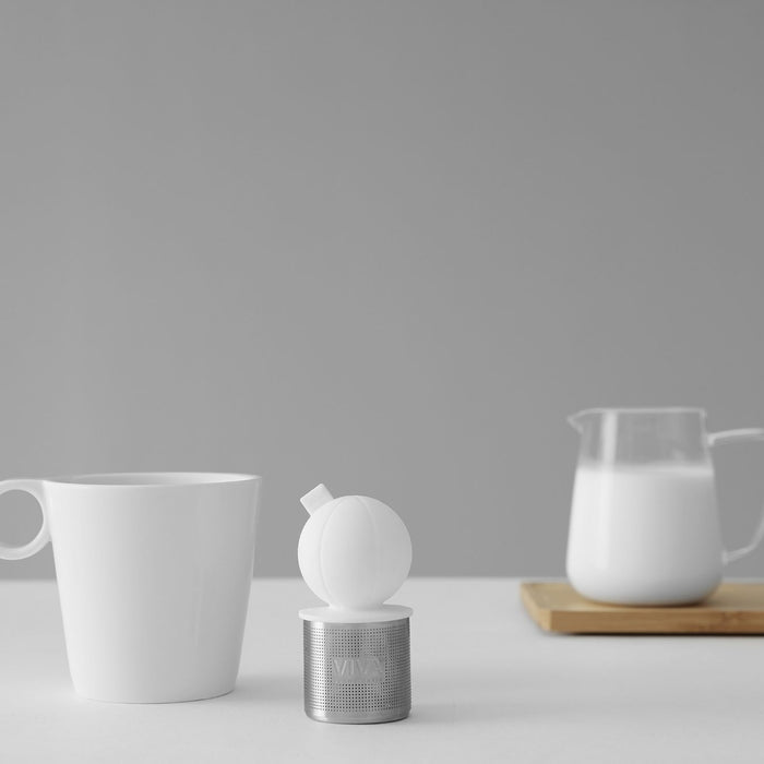 Viva Scandinavia   Drijvend Thee-ei 3.8x8 cm Wit