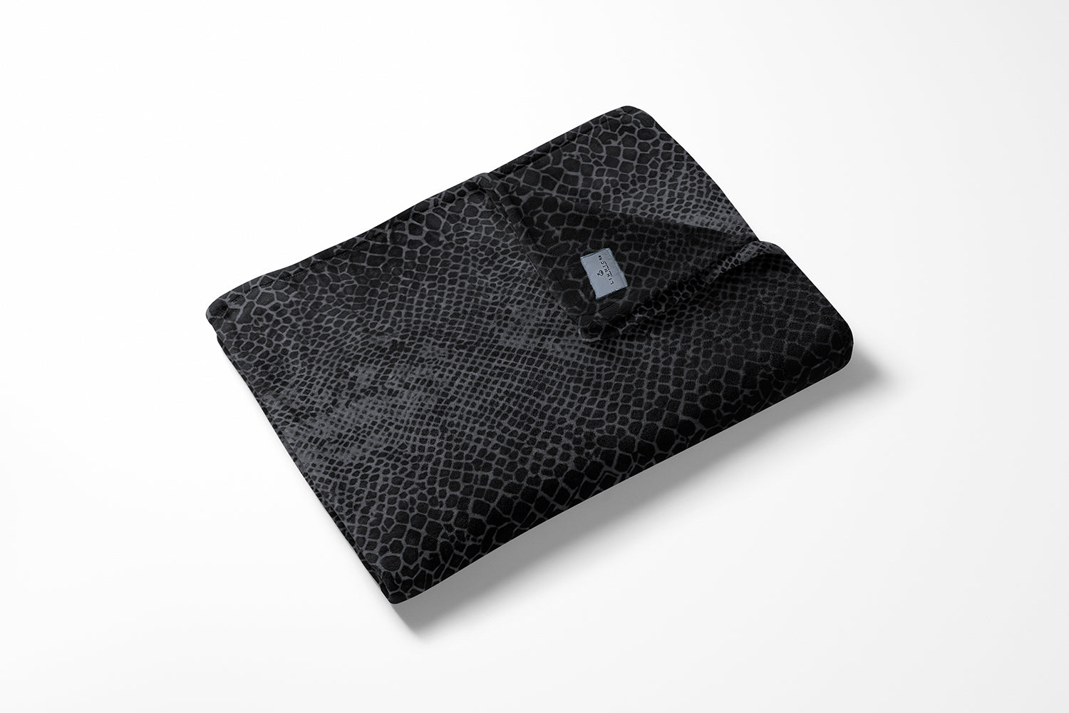 LINNICK Flanel Fleece Deken Snake - zwart|antraciet - 140x200cm