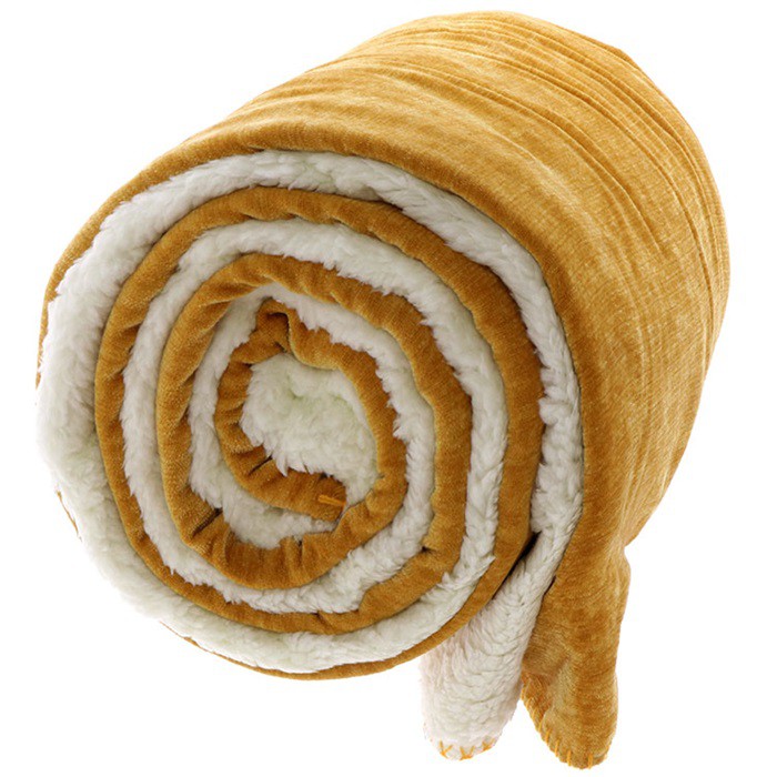 CASA DI ELTURO Flanellen fleece plaid Oker Geel Dubbel gevoerd - 130