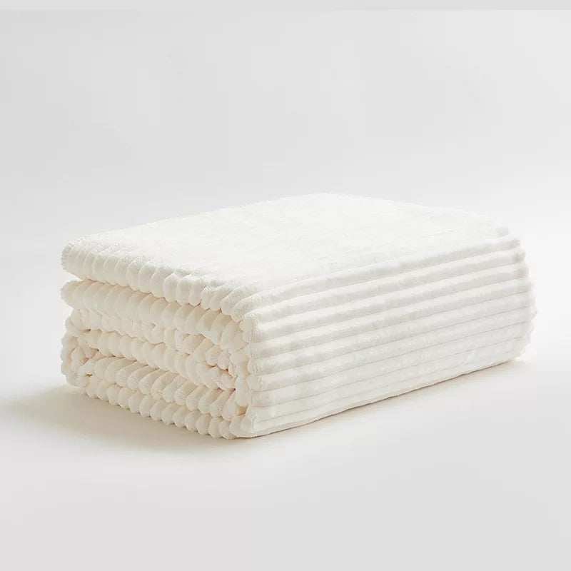 CASA DI ELTURO Flanellen fleece plaid Geribbeld - Pearl Wit - XL 180