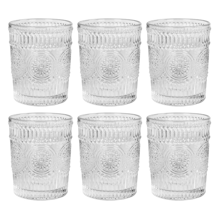 Krumble Waterglas vintage - 260 ml - Set van 6
