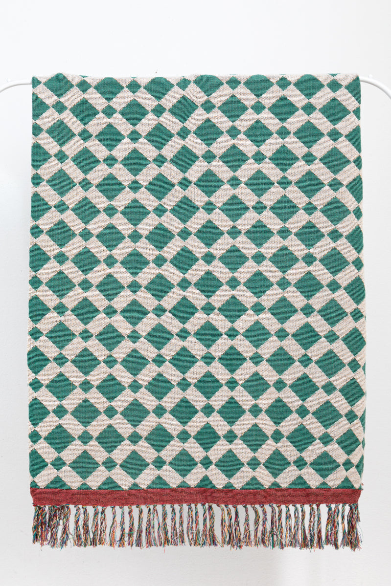 Sissy-Boy Groen jacquard geweven vintage sprei