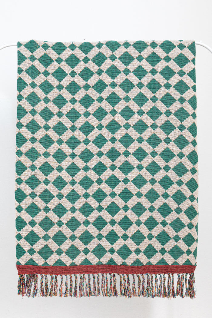 Sissy-Boy Groen jacquard geweven vintage sprei