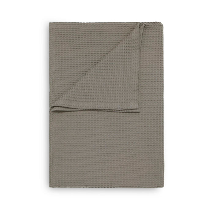 Heckett & Lane Wafel Bedsprei Plaid - taupe grey