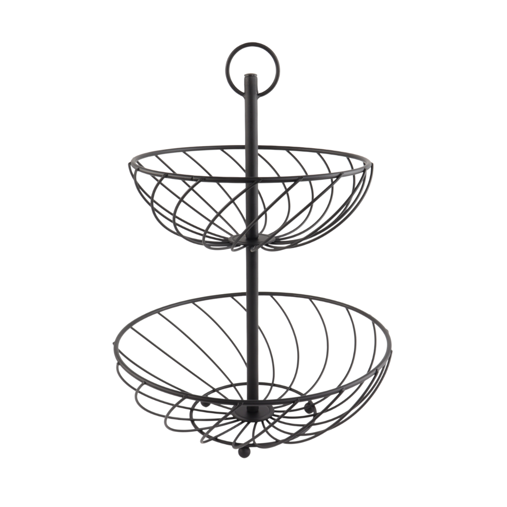 Orange85 Fruitschaal Zwart Etagere Fruitmand 2 Lagen