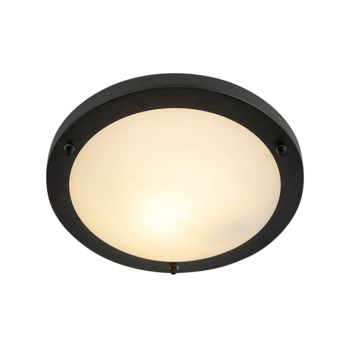 QAZQA Moderne plafonnière zwart 31 cm IP44 - Yuma