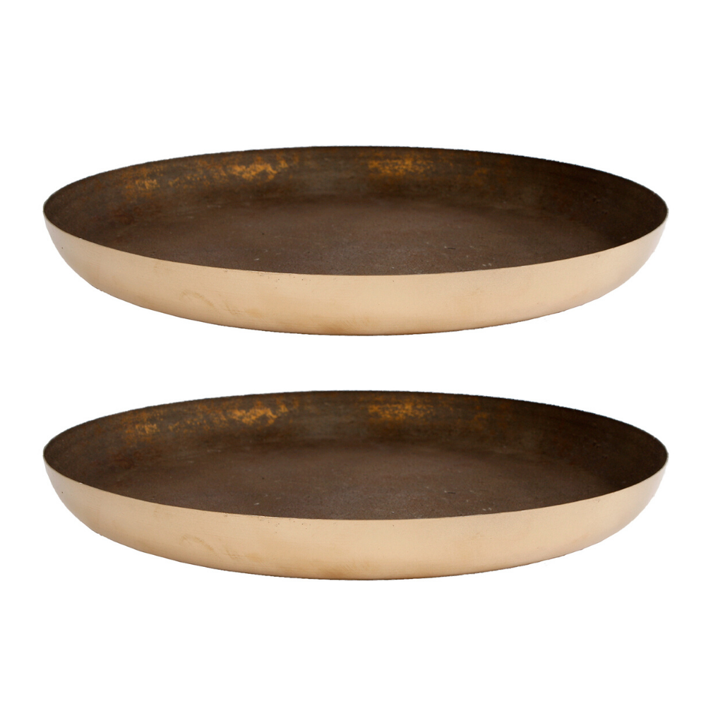 Dulaire Kleine Schaal Goud|Bruin 2 st. Ø 28 cm