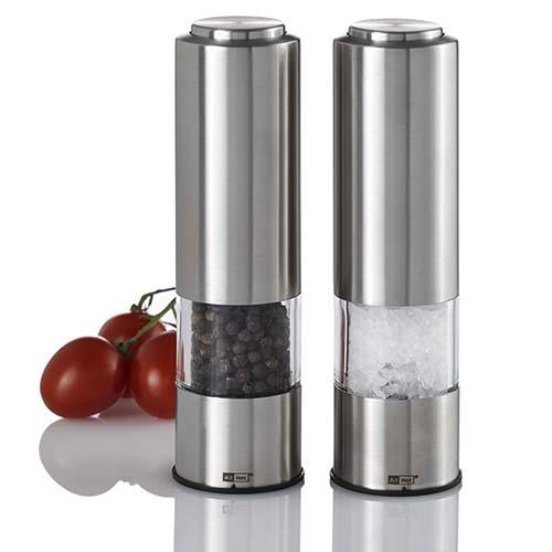 AdHoc - Elektrische Peper- en Zoutmolen RVS, 2 stuks - AdHoc
