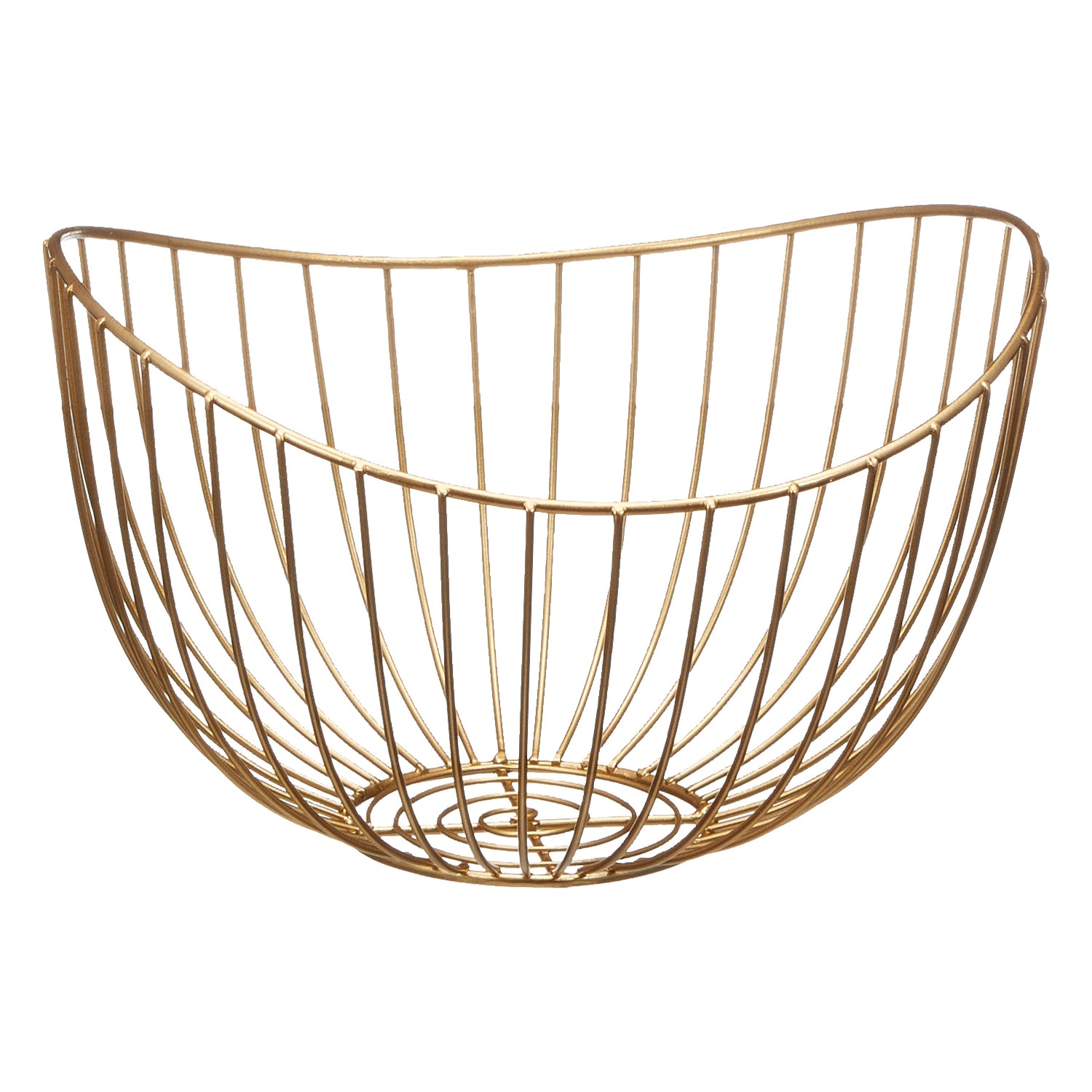 Fruitschaal – Opbergmand Wave Ovale – Goud – B 17 x H26 cm