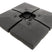 Set van 4 Parasol Tegels (104 kg) met Water te Vullen - Basis voor Parasolvoet - Vierdelig Plastic Onderstel voor Parasollen met Kruisvoet - Zwart