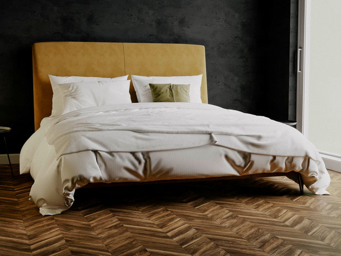 Yellow Lucinde Bedsprei Plaid Katoen - white