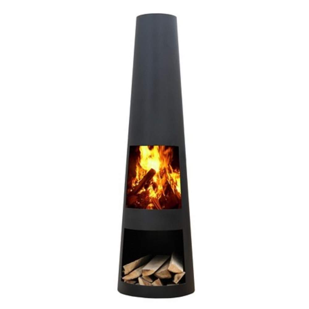 Rengo XL tuinhaard Ø42x145 cm. Zwart