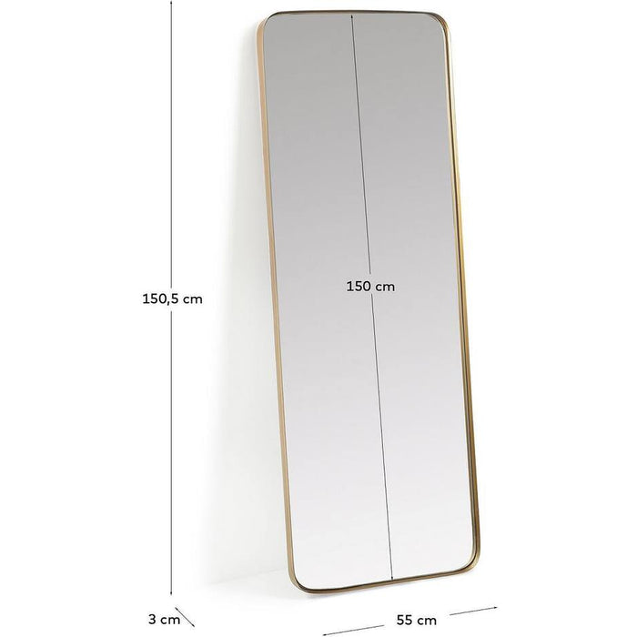 Kave Home - Wandspiegel Marco van goudkleurig metaal 55 x 150,5 cm