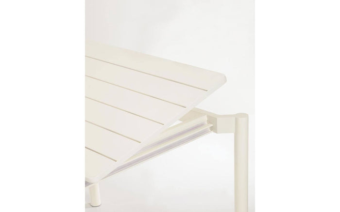 Kave Home - Zaltana uitschuifbare aluminium buitentafel met mat witte