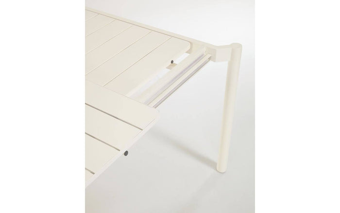 Kave Home - Zaltana uitschuifbare aluminium buitentafel met mat witte