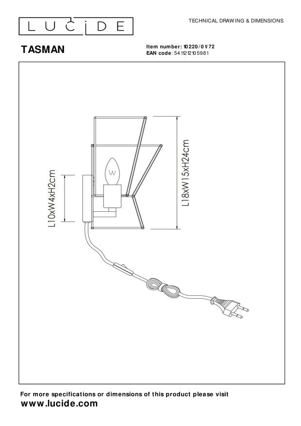 Lucide TASMAN Wandlamp - Naturel