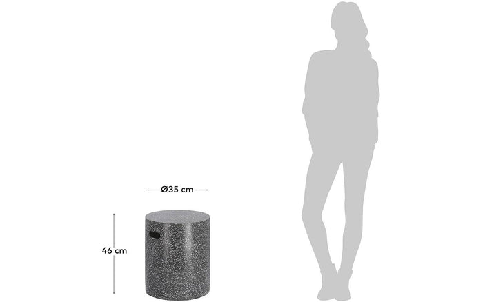 Kave Home - Jenell kruk zwart terrazzo Ø 35 cm