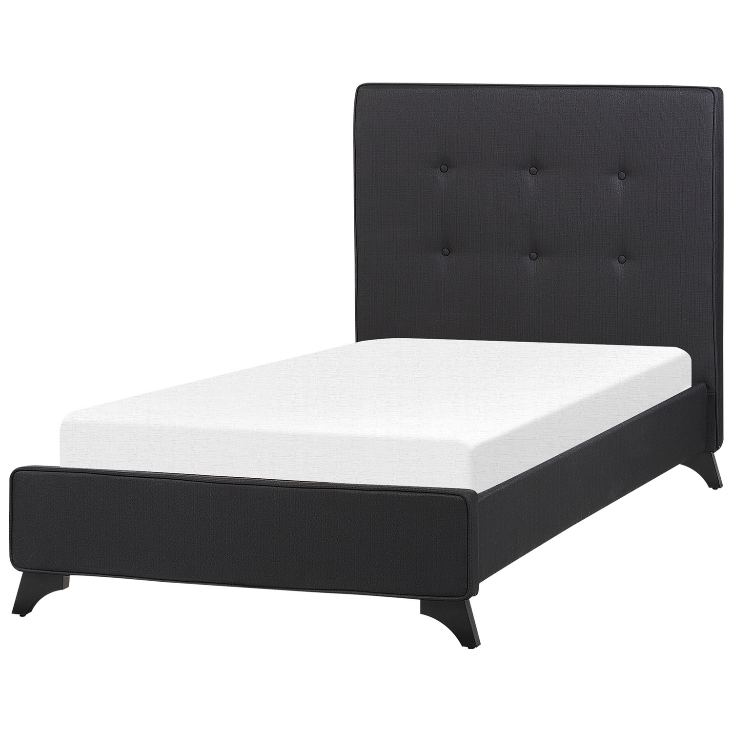 Beliani - AMBASSADOR - Eenpersoonsbed - Zwart - 90 x 200 cm - Chenille