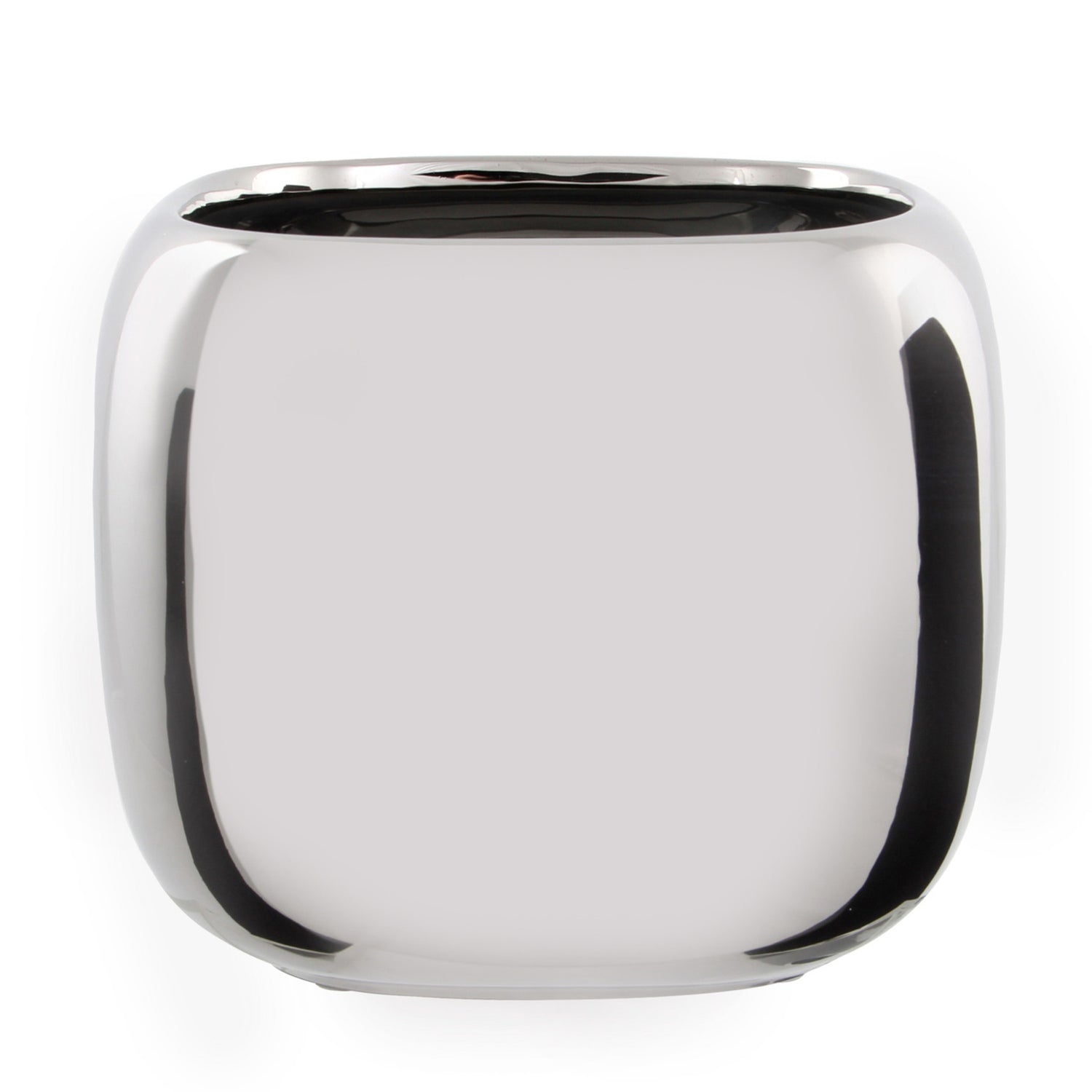 Mica Decorations Plantenpot - zilverkleurig - keramiek - 13 x 10 cm