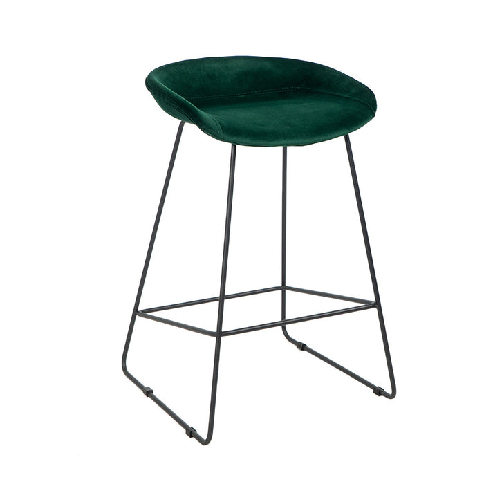 Bronx71 Velvet barkruk Oslo groen 66 cm