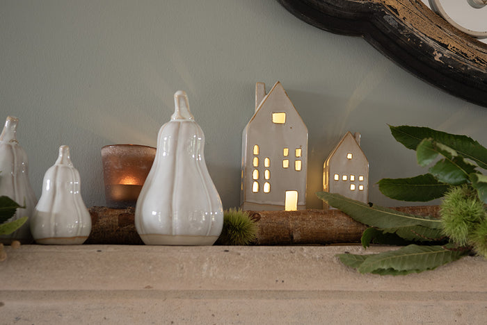 Clayre & Eef Theelichthouder Ø 7x10 cm Bruin Glas