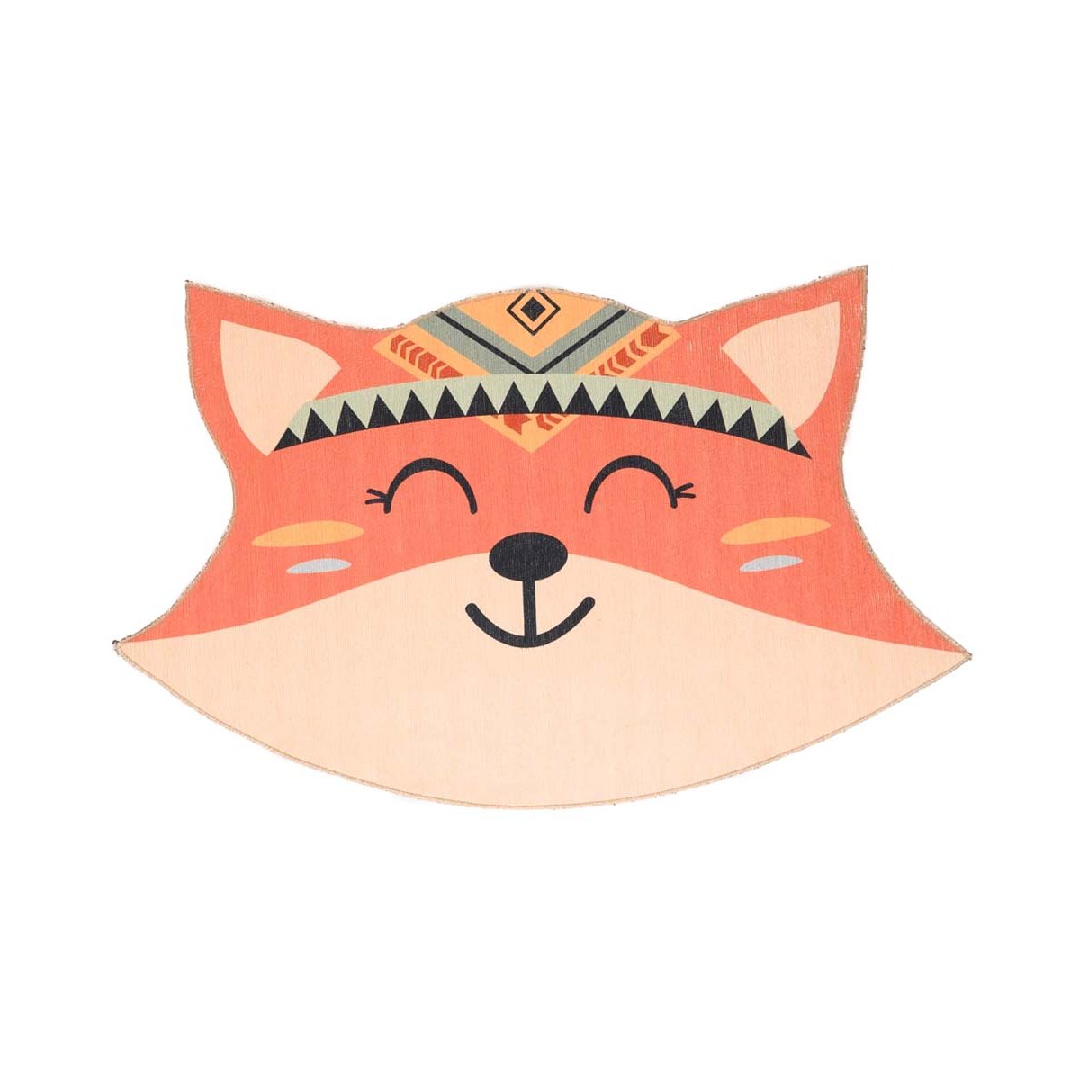 Tapeso Vloerkleed vos kinderkamer - Wasbaar terra - 90x150 cm