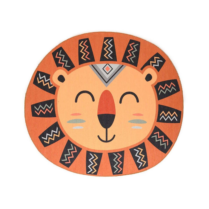 Amiah Vloerkleed leeuw kinderkamer - Wasbaar terra - 140x150 cm