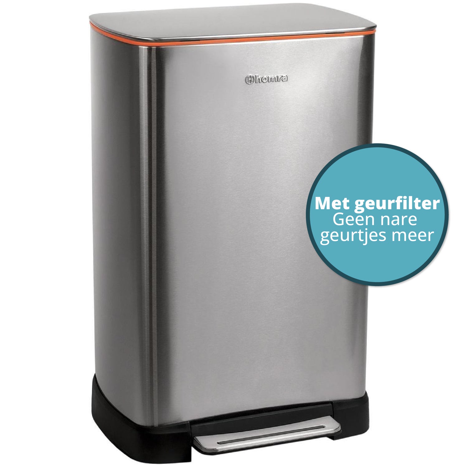 Homra Koniq Prullenbak met pedaal - 30 liter - RVS