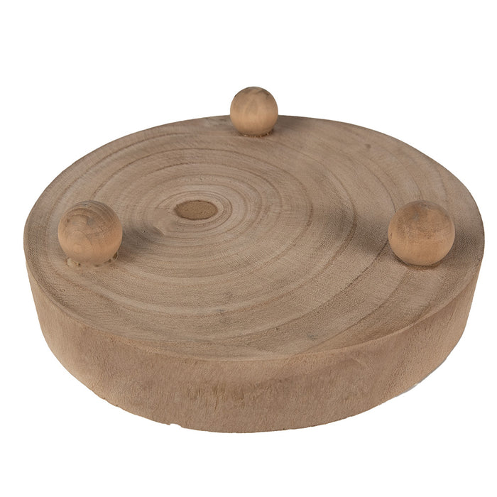 Clayre & Eef Onderzetters Pannen  Ø 23 cm Bruin Hout Rond